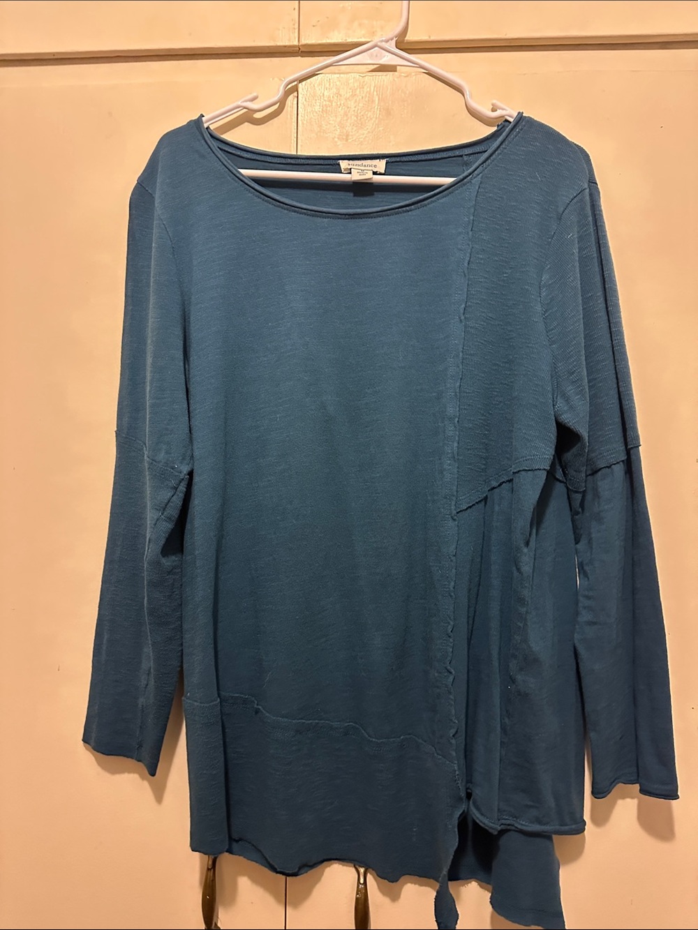 Sundance: Women’s Blue Long Sleeve Asymmetric Top